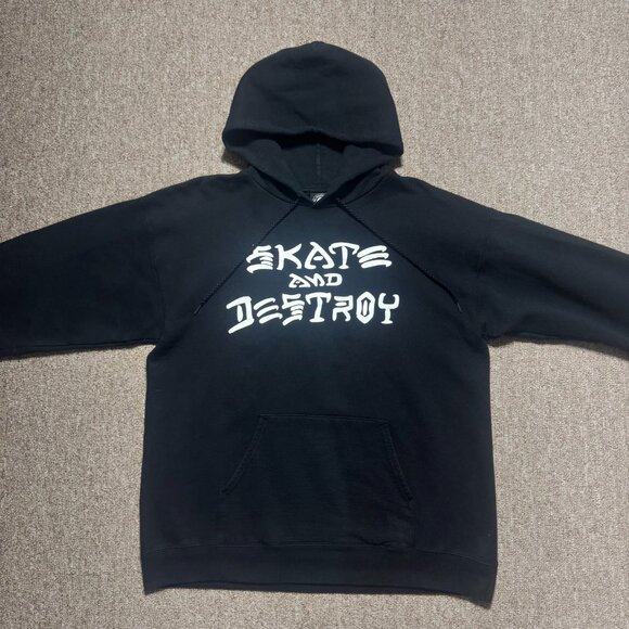 Thrasher Skate and Destroy Skateboard Pullover Hoodie Black Mens Medium - Picture 3 of 8
